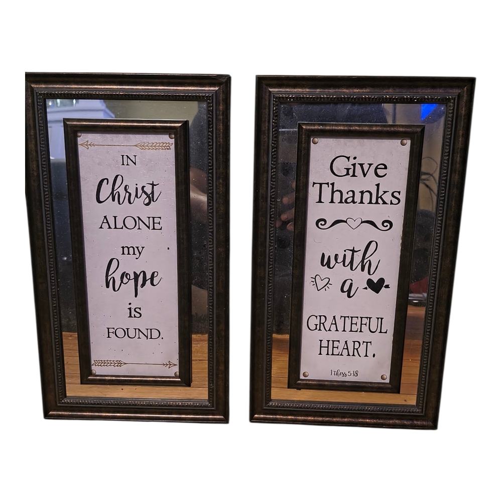 Inspirational Wall Decor Set - Black and Gold Frames